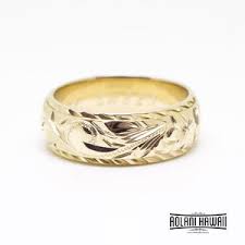 14K Gold Hawaiian Traditional Two Tone Ring ( 6mm x 8mm ...