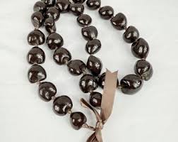 Hawaii Natural Brown Kukui Nut Adjustable Lei Necklace - Etsy