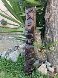 Lono and Kanaloa Hawaiian Tiki Wood Carving Bar Patio Decor ...