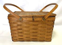 Vintage 1940's West Rindge New Hampshire Hinged Pie Basket | Chairish