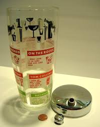 Vintage 1950's Large Glass Cocktail Shaker Drink Recipes ...