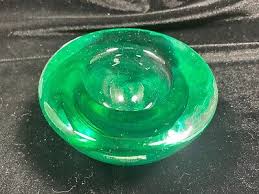 Vtg Kosta Boda Art Glass Dark Green Swirl Votive Tealight ...