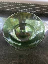 BEAUTIFUL LARGE Emerald Green Hand Blown Glass Centerpiece ...