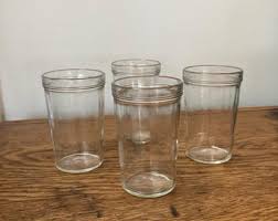 Set of Four Vintage Anchor Hocking 4 Oz Banded Jelly Jar Small Juice Cup Tumbler - Etsy