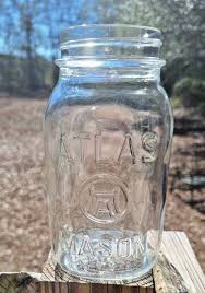 Vintage Atlas Mason Mid Century Clear Glass Quart Canning ...