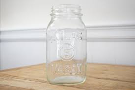 Vintage Hazel Atlas Mason Jar: Light Aqua Green Quart Glass ...