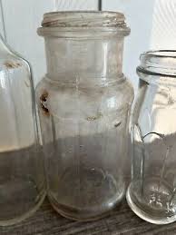 9 Vintage Antique Apothecary Food Glass Bottles Clear Green Hazel Atlas K73 | eBay