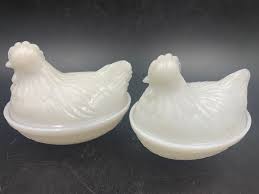Hazel Atlas Medium Size Vintage Milk Glass Hens on Nests Sold Individually FREE SHIPPING - Etsy Canada