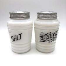 Vintage MISMATCHED Hazel Atlas Milk Glass Large Salt ...