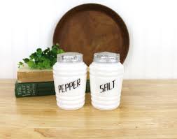 Hazel Atlas White Beehive Salt & Pepper Shakers | Vintage ...