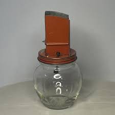 Vtg Kitchen Decor Nut Grinder Mill Anchor Hocking Orange ...