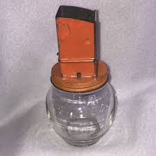 Vintage Hazel Atlas Nut Spice Chopper Orange Tin Top Wood ...