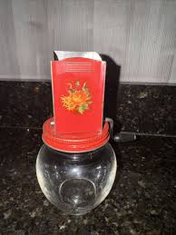 Vintage Chopper Grinder Red Orange Tin & Glass Jar. | eBay