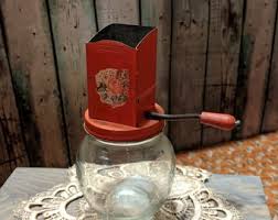 Vintage Glass Nut Chopper Grinder, Pat No. 2.001.075, Hazel Atlas, Kitchen Decor, Farmhouse Decor (4099) - Etsy