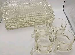 VTG Set 4Hazel Atlas clear glass Hostess Ball & Rib Glass ...