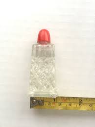 Vintage Retro Red Lid Clear Pressed Glass SALT & PEPPER ...
