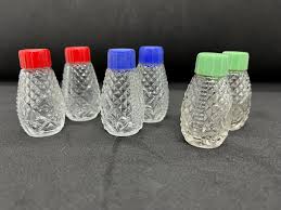 Multi-colored Bakelite Topped Vintage Glass Salt and Pepper ...