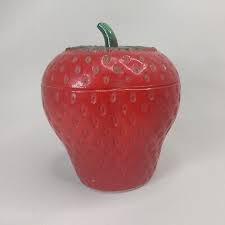 Vintage Hazel Atlas Painted Milk Glass Strawberry Jam Jar | eBay