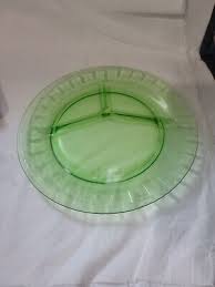 Vintage Anchor Hocking BLOCK OPTIC GRILL Plate Vaseline ...