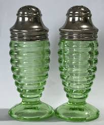 Hazel-Atlas Salt and Pepper Shakers Concentric Rings ...