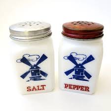 Vintage Hazel Atlas Milk White Glass Dutch Windmills Salt ...