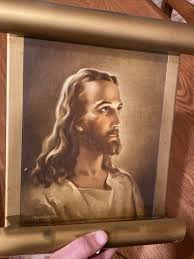 Kriebel & Bates 1941 Warner Sallman 1940 Litho Lighted Metal Jesus Wall Hanger | eBay