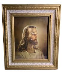 Vintage 1941 Kriebel and Bates Jesus Frame Print Art Deco Gilded Gold Litho - Etsy