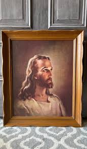 JESUS CHRIST FRAMED Art, 1940s, Jesus in Wood Frame, Warner Sallman, Framed by Franklin Picture Frame Inc - Etsy