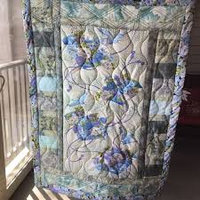 Hand Crafted | Bedding | Nwthand Crafted Quilt In Oriental Prints Of Blues And Aquas Withcranes | Poshmark