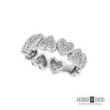 0.56 Carat Natural Diamond Heart Eternity Ring Band G SI 14K White Gold | eBay