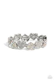 Headliner Heart - White Bracelet - Paparazzi Accessories – Sassysblingandthings