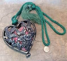 Vintage Walden Pewter Hummingbird Heart Sachet Holder | eBay