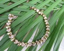 Vintage 18K Gold Diamond Heart Bracelet - 1.5 Carats - Etsy
