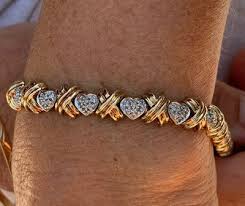 9ct Gold Diamond 1.1/4ct Bracelet, Vintage 9K 375 Heavy 15.3G | eBay