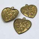 30mm Raw Brass Lily of the Valley Heart #57 – General Bead