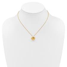 Puffy Heart Necklace in 14K Yellow Gold – Roxx Fine Jewelry