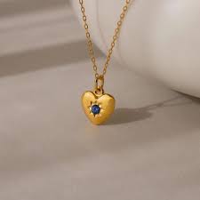 Custom North Star Birthstone Heart Necklace | Caitlyn Minimalist