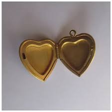 Vintage Heart Locket, 14K Gold Filled by H.F.B. Floral Etched Pendant. For Sale at Ruby Lane