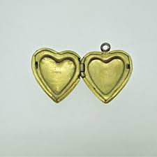 Gold Filled Heart Photo Locket with Heart Etching and Design