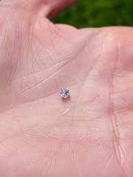 Dermal Top With 3mm Natural Diamond Labret Stud With 14K Solid Yellow Gold - Etsy Israel