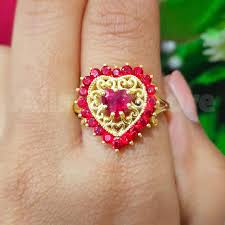 Vintage Art Deco Engagement Ring, 2.20 Ct Heart Shape Red ...