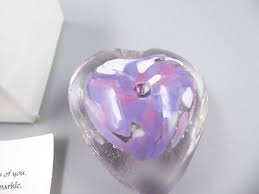 ART GLASS SWIRL BUBBLES CASED LOVE HEART HAND ...