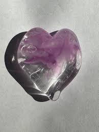 One of a Kind Pinky Purple Glass Heart - Etsy