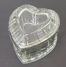 Vintage Glass Valentine Heart Candy Box 5.5 X 5.5 X 4.25" | eBay