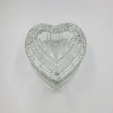 1980s Heart Shaped Glass Trinket Jar, Candy Jar, Body Powder Sachet Holder, With Reversible Lid, Heavy - Etsy