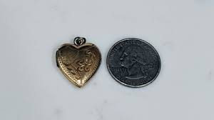 Vintage Heart Locket Pendant Gold Filled Etched Floral Design | eBay