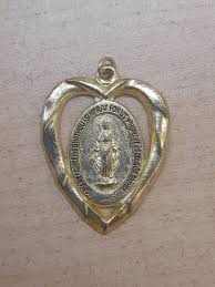 Blessed Virgin Mary Heart Shape Medal | eBay