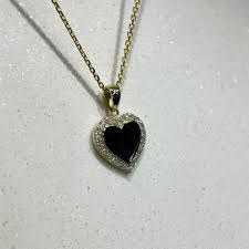 Diamond Pave Heart Pendant 14K Gold DPEN064 - North & South Jewelry