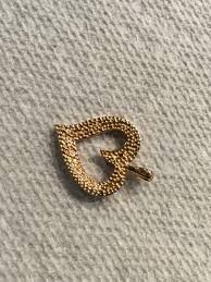 Heart Diamond Pendant Gold And Silver Tone B Stamped A112 | eBay