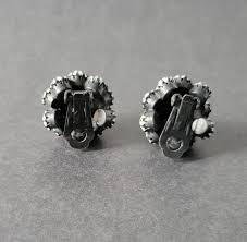 Warner Domed Milk Glass Brooch and Clip on Earring Set ...